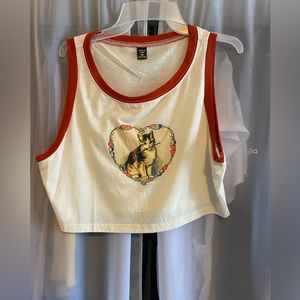 Funny cat crop top